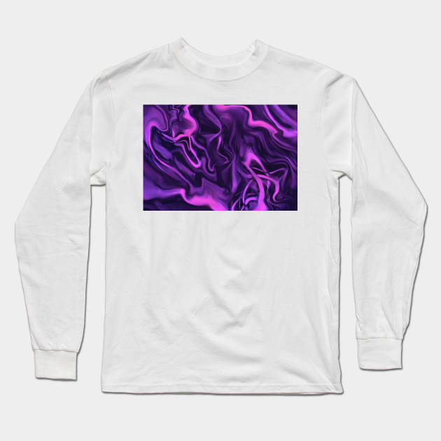 Pink and purple lines - abstract art Long Sleeve T-Shirt by Montanescu